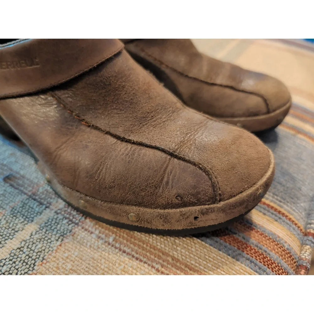 Merrell Luxe Espresso Womens Slip On Clog Size 7 Brown Leather Shoes